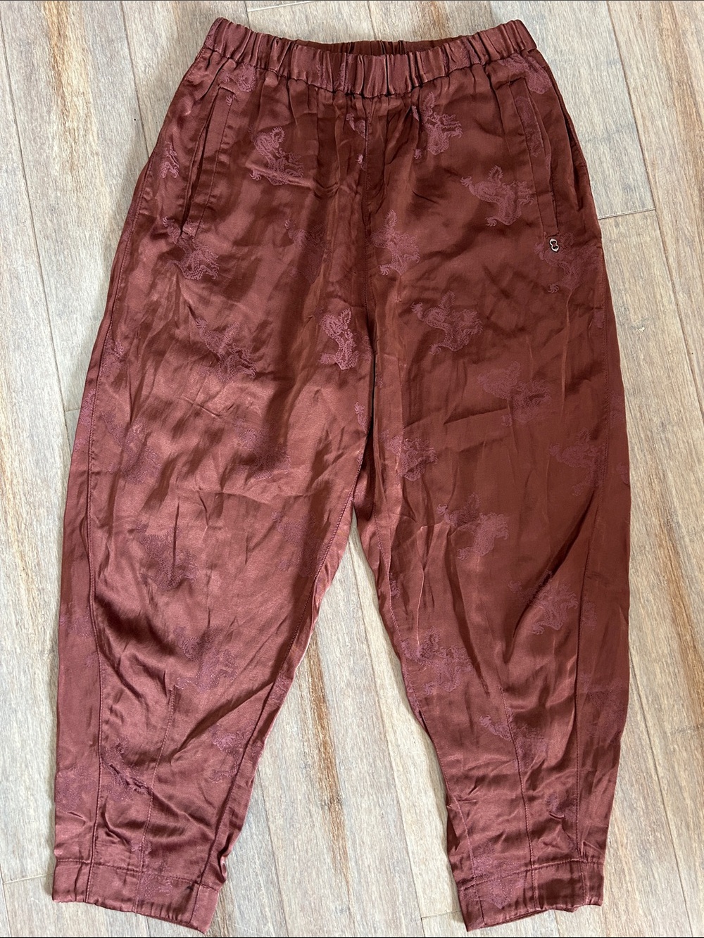 Ottod’ame Dragon Jacquard  balloon harem style pants Italian US size 4
